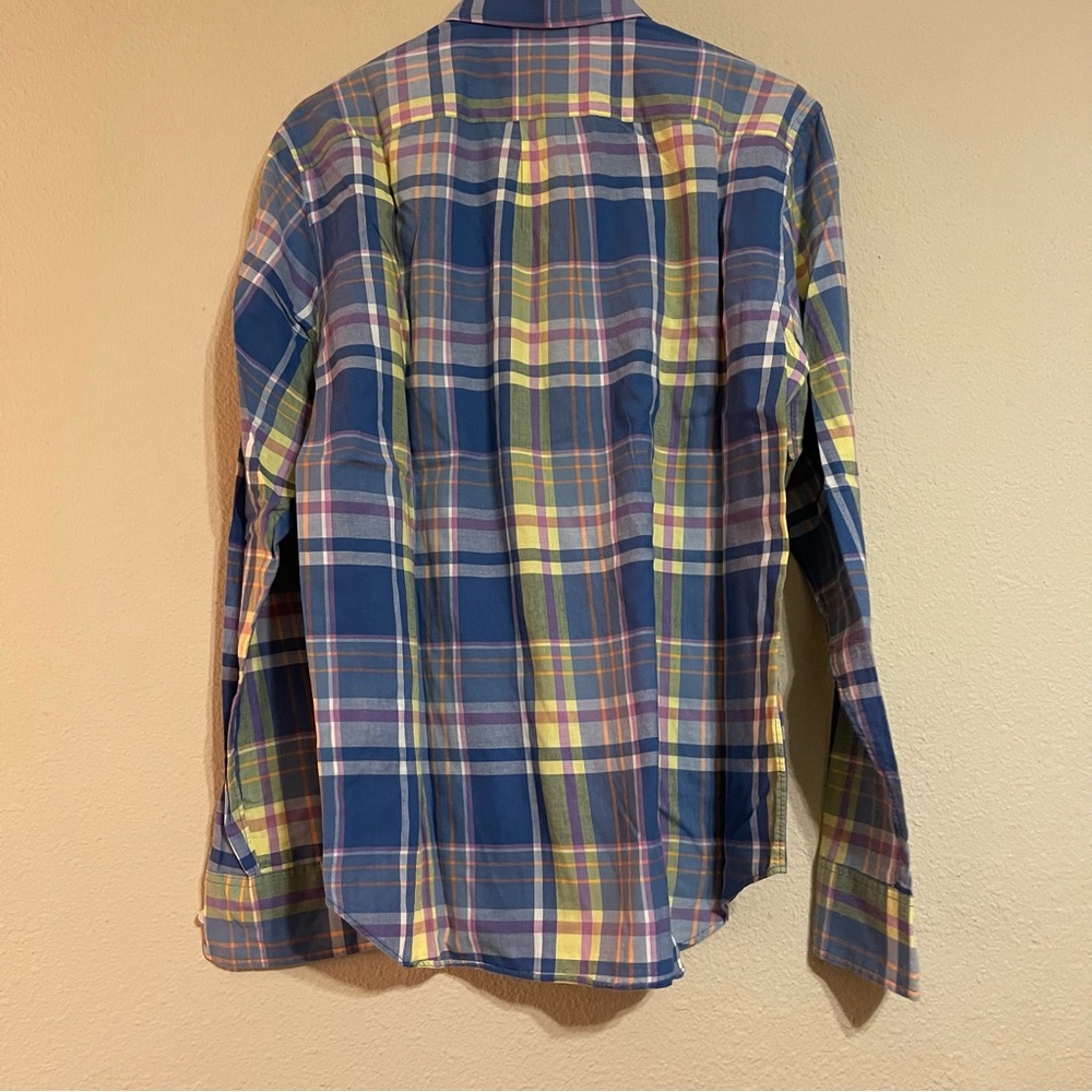 J Crew Blue Plaid Long Sleeve Button Front Shirt - Picture 2 of 6